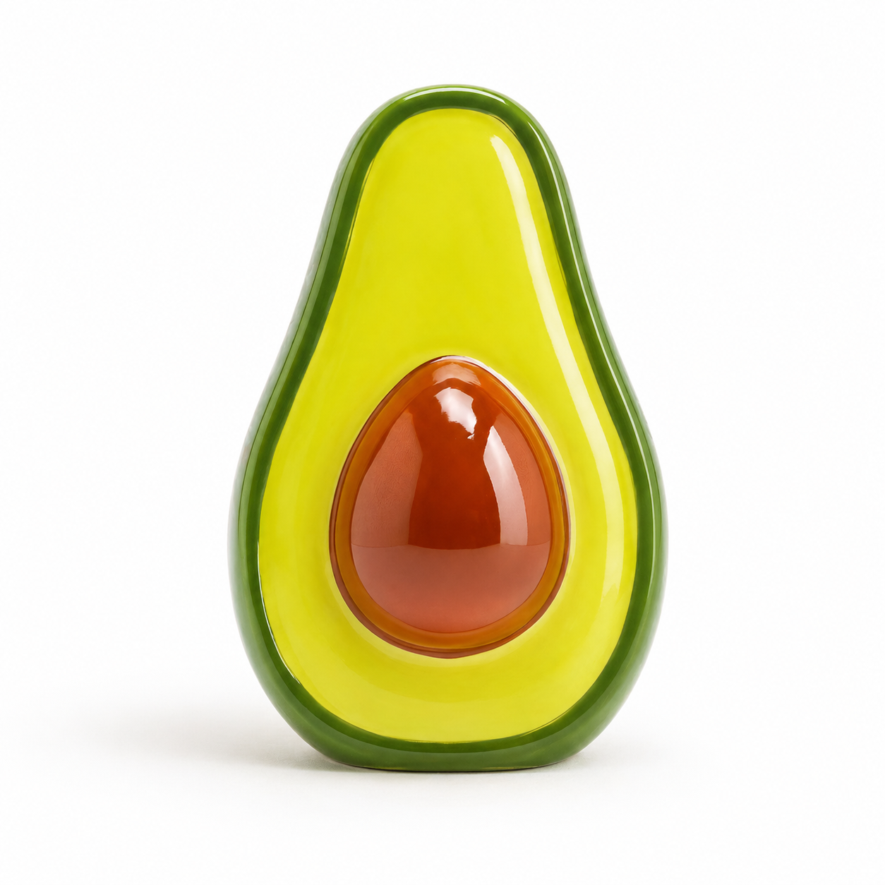 vase avocat upside stories sur fond blanc